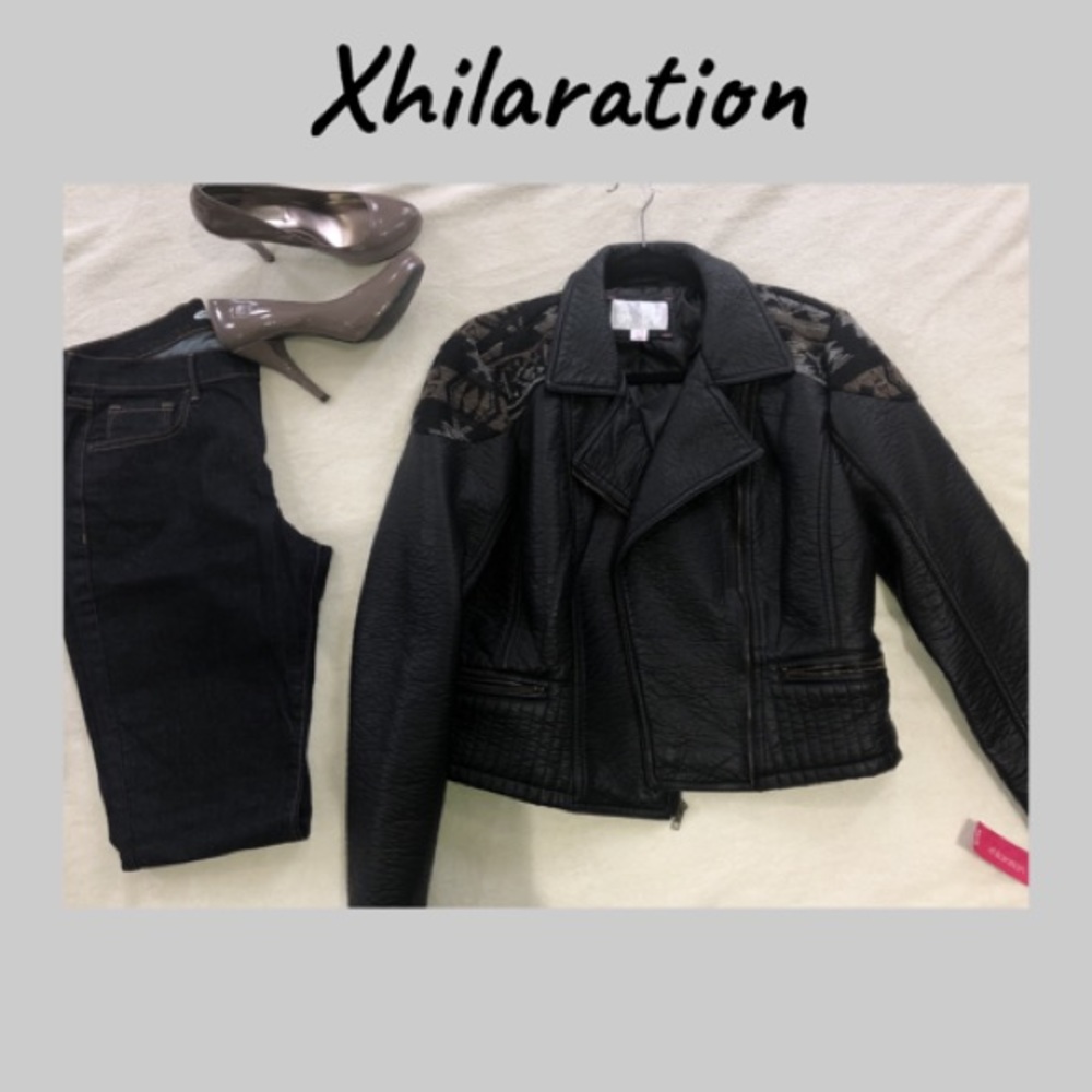 Xhilaration Aztec Tribal Faux Leather Jacket